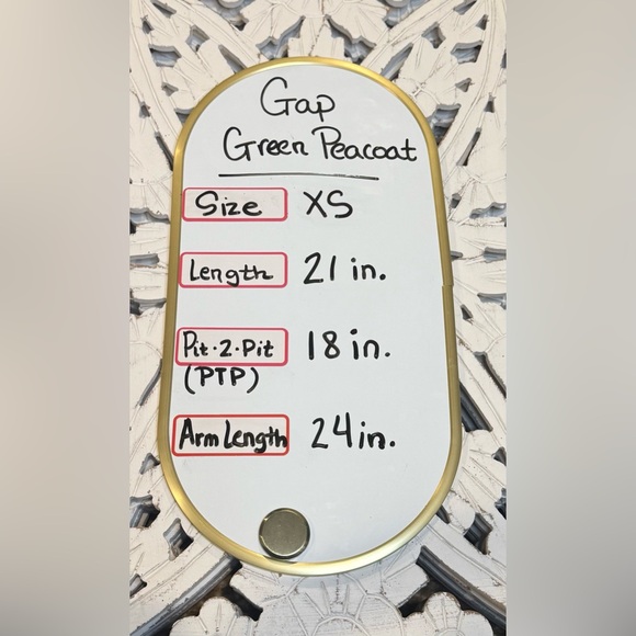 GAP Women's Emerald Green Peacoat. Women's Size XS. - Picture 7 of 7